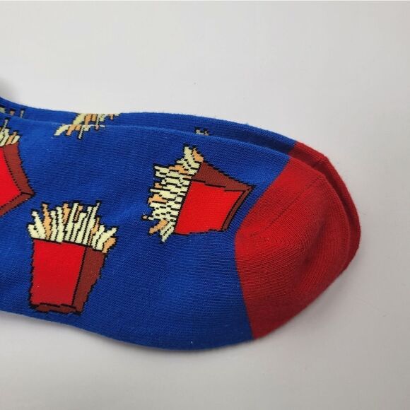 NWOT - Red And Blue "Fries" Socks - One Size Fits All, Unisex - Picture 3 of 5
